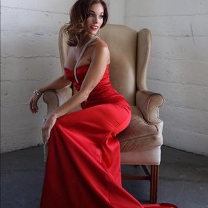 RED Custom Made Red Carpet / Prom Dress Size XS/S
